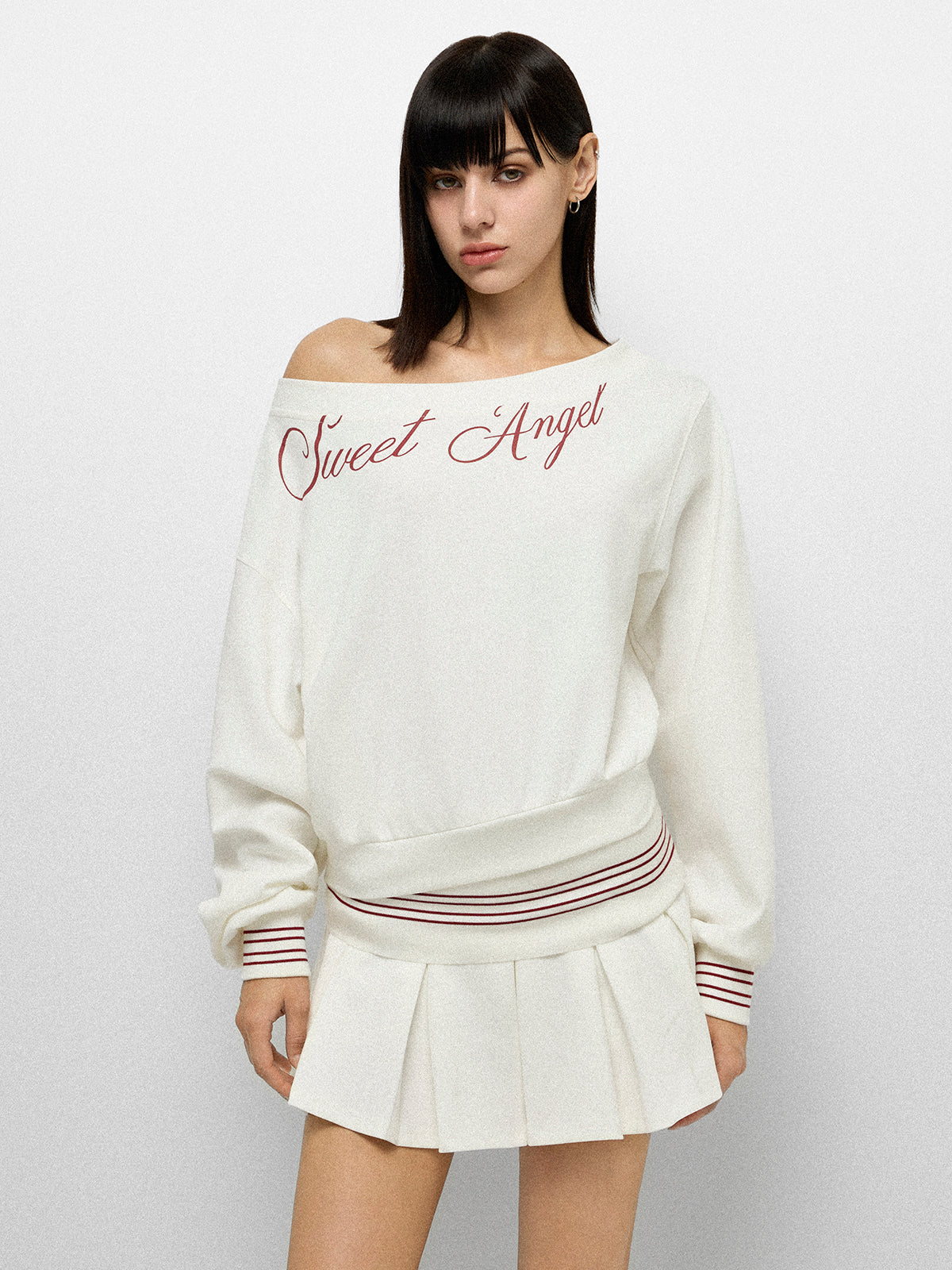 Angel Serve Set Hoodie - White Red