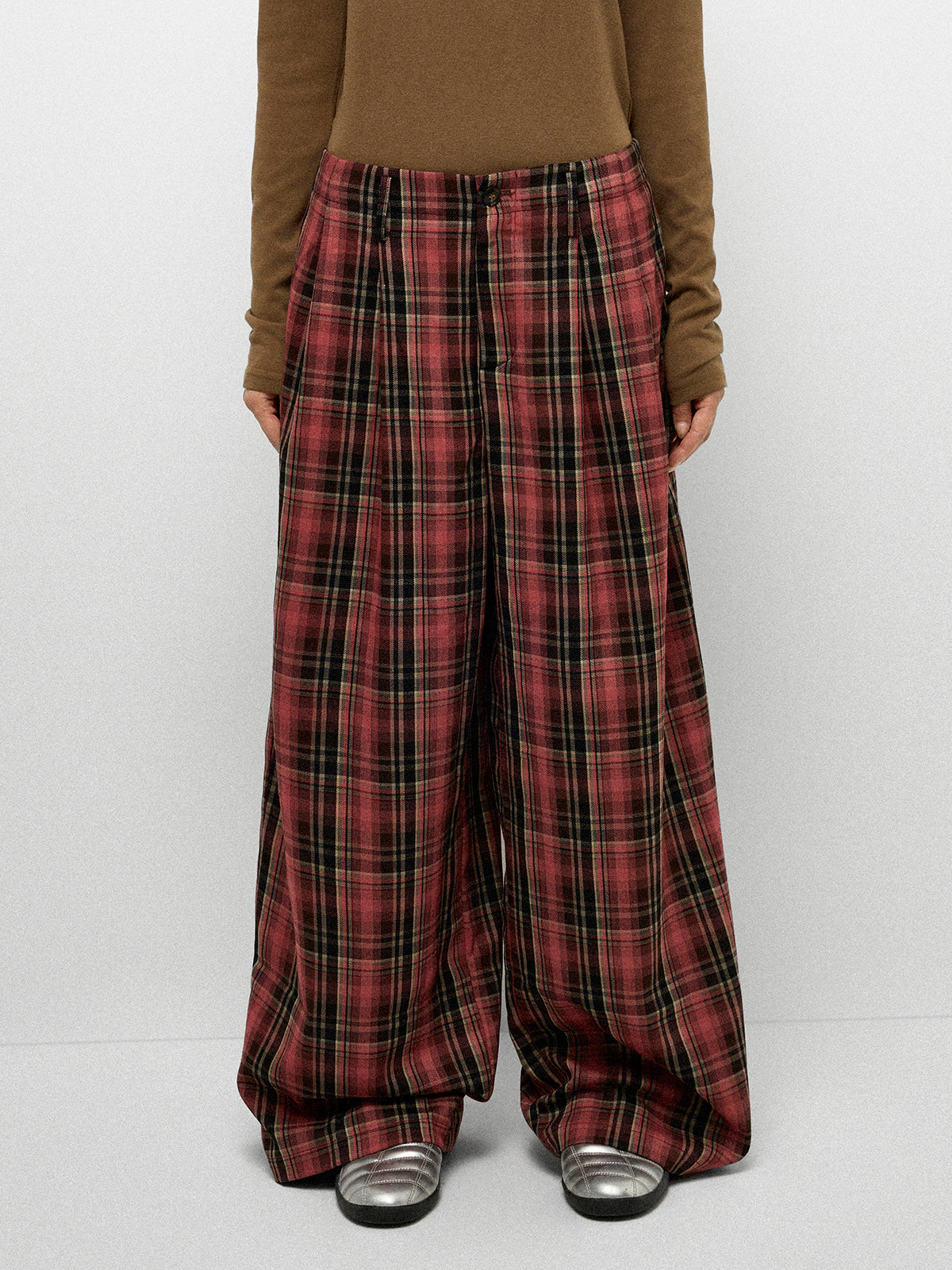 Sunset Tartan Pants - Red Brown