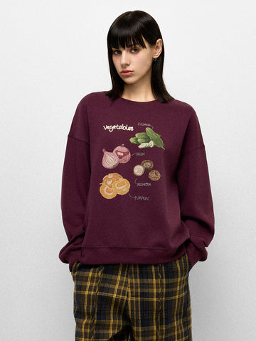 Veggie Patch Sweatshirt – Farmer Burgundy