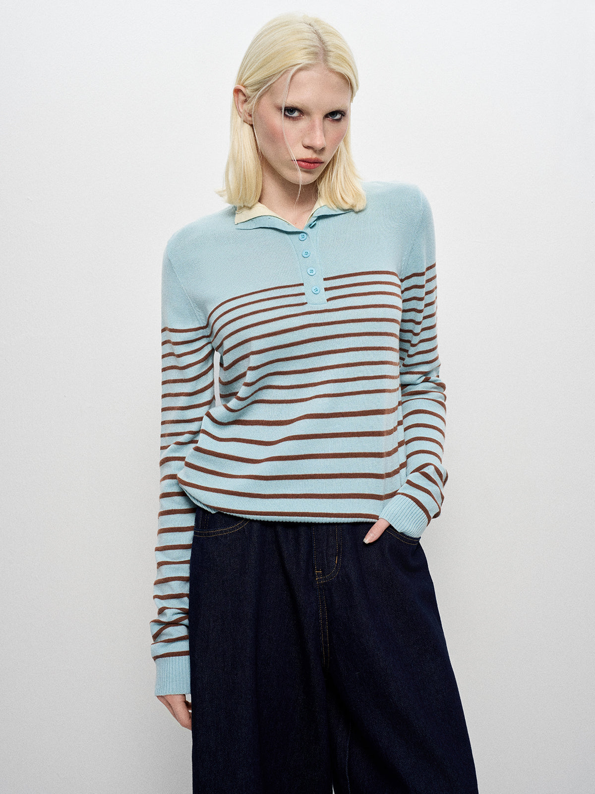Fake It Till U Knit Sweater - Baby Blue