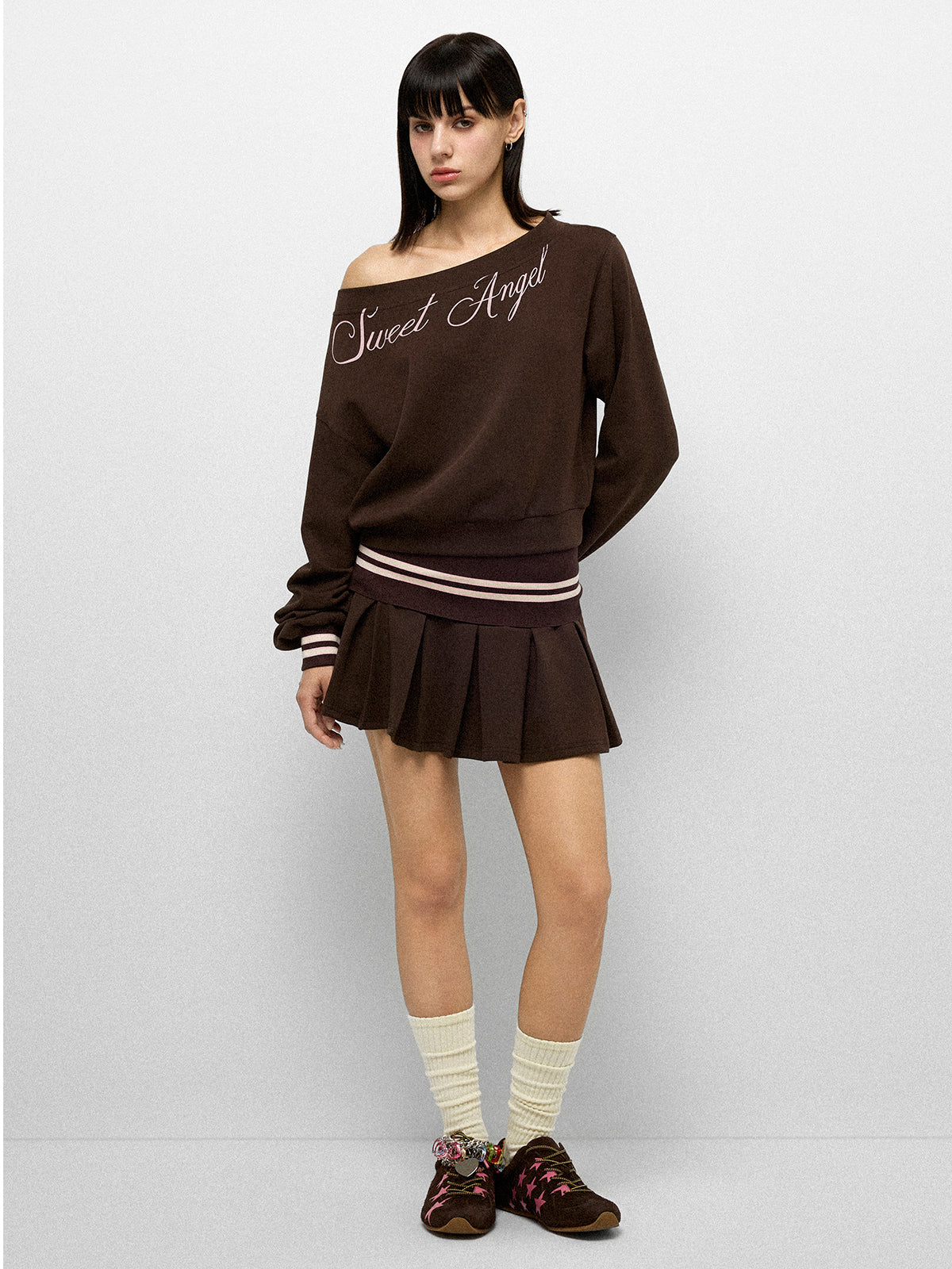 Angel Serve Set Hoodie - Brown Pink