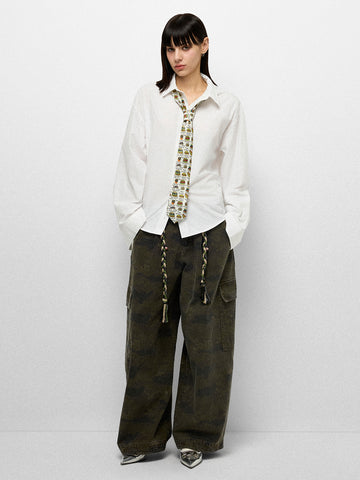 Sketch Mark Shirt - Ivory White