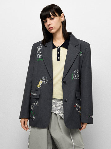 Sketch Pad Suit Jacket  - Graphite Grey