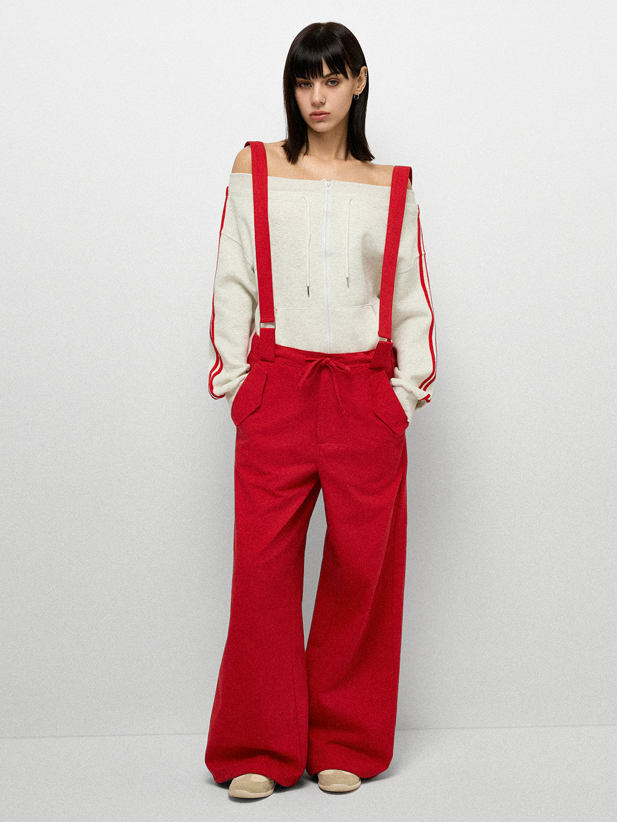 Game Point Cord Jumpsuit - Winner Red
