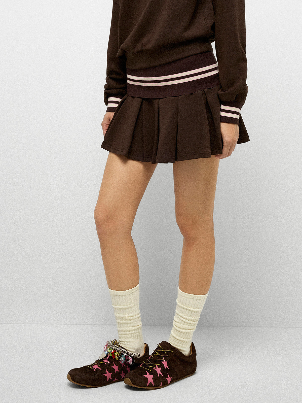 Angel Serve Set Skirt - Brown Pink