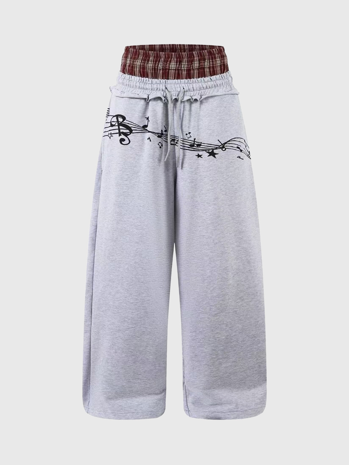 Score Sheet Double Waist Pants – Grey Check