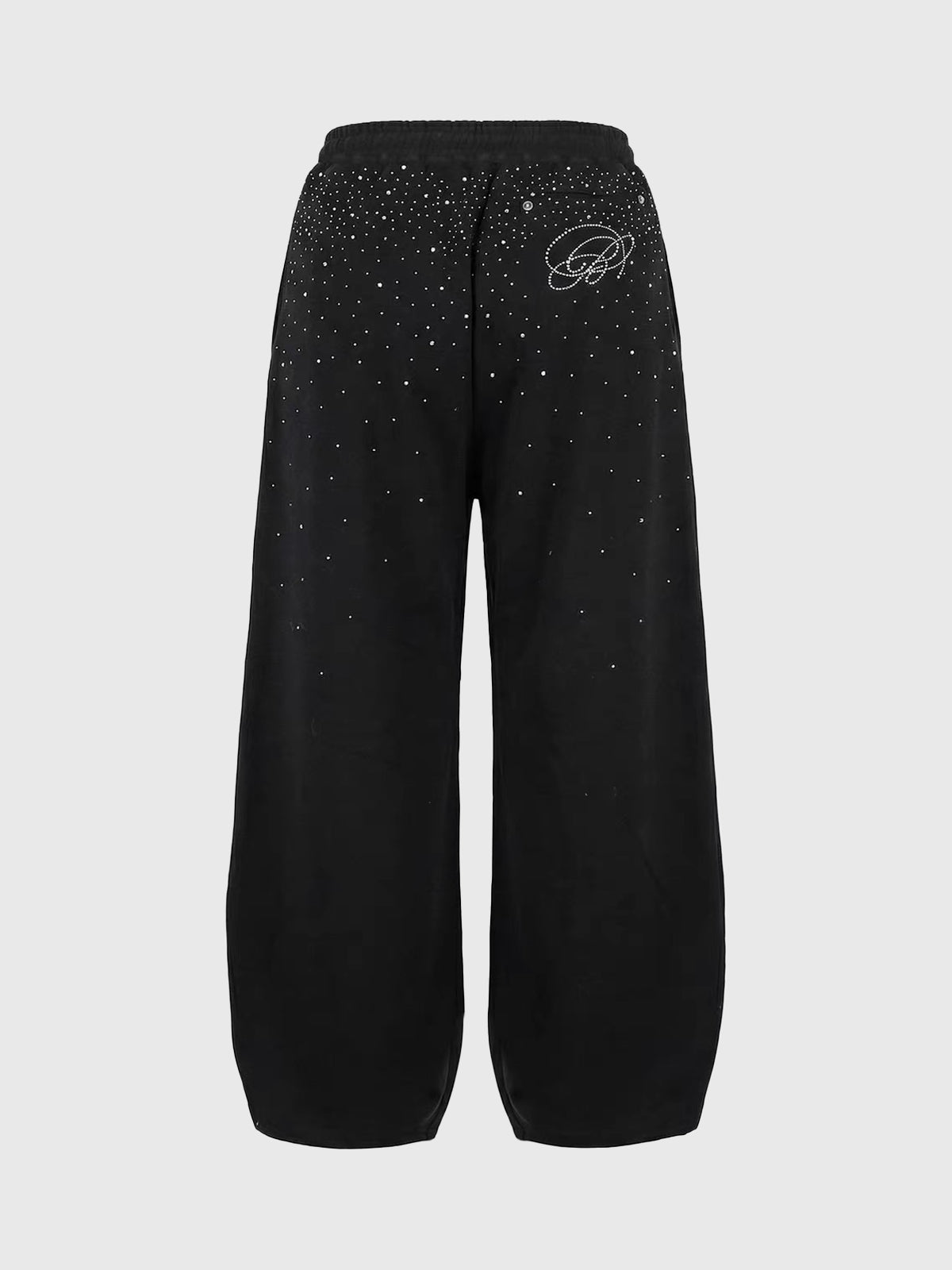 Co-ed Dorm Wide-leg Contrast Stitch Denim Maxi Pants - Black