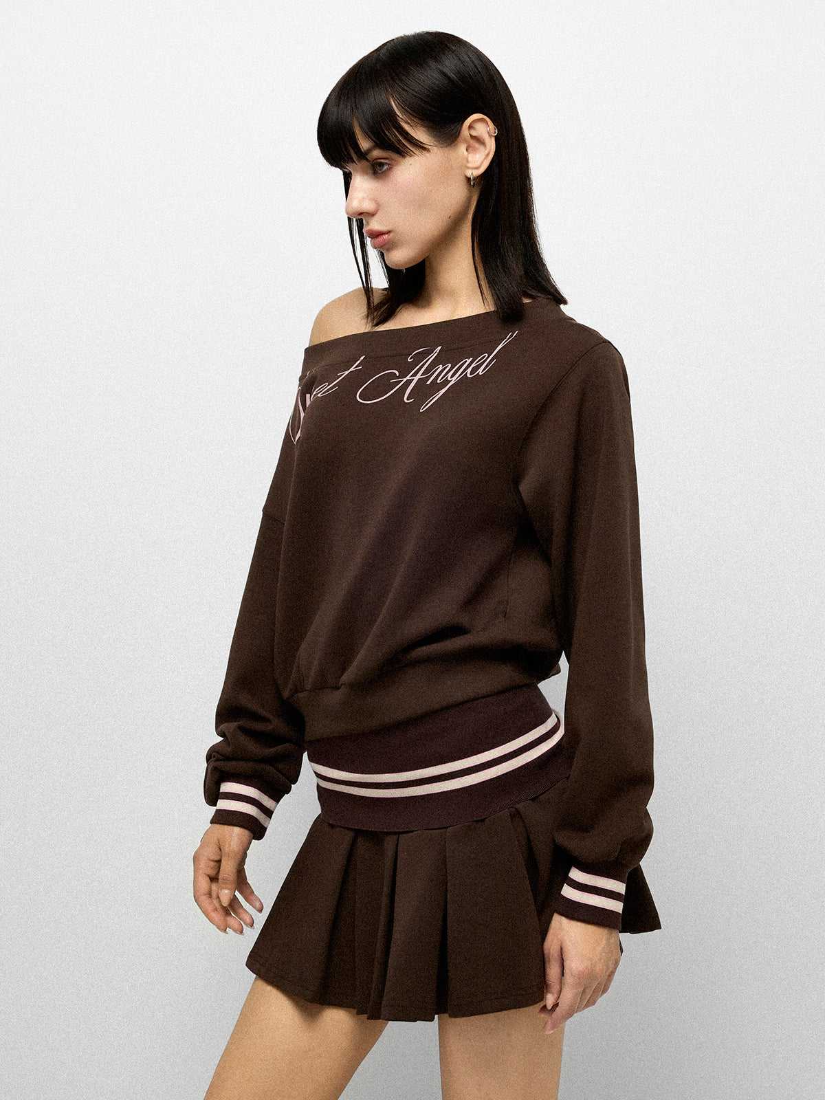 Angel Serve Set Hoodie - Brown Pink