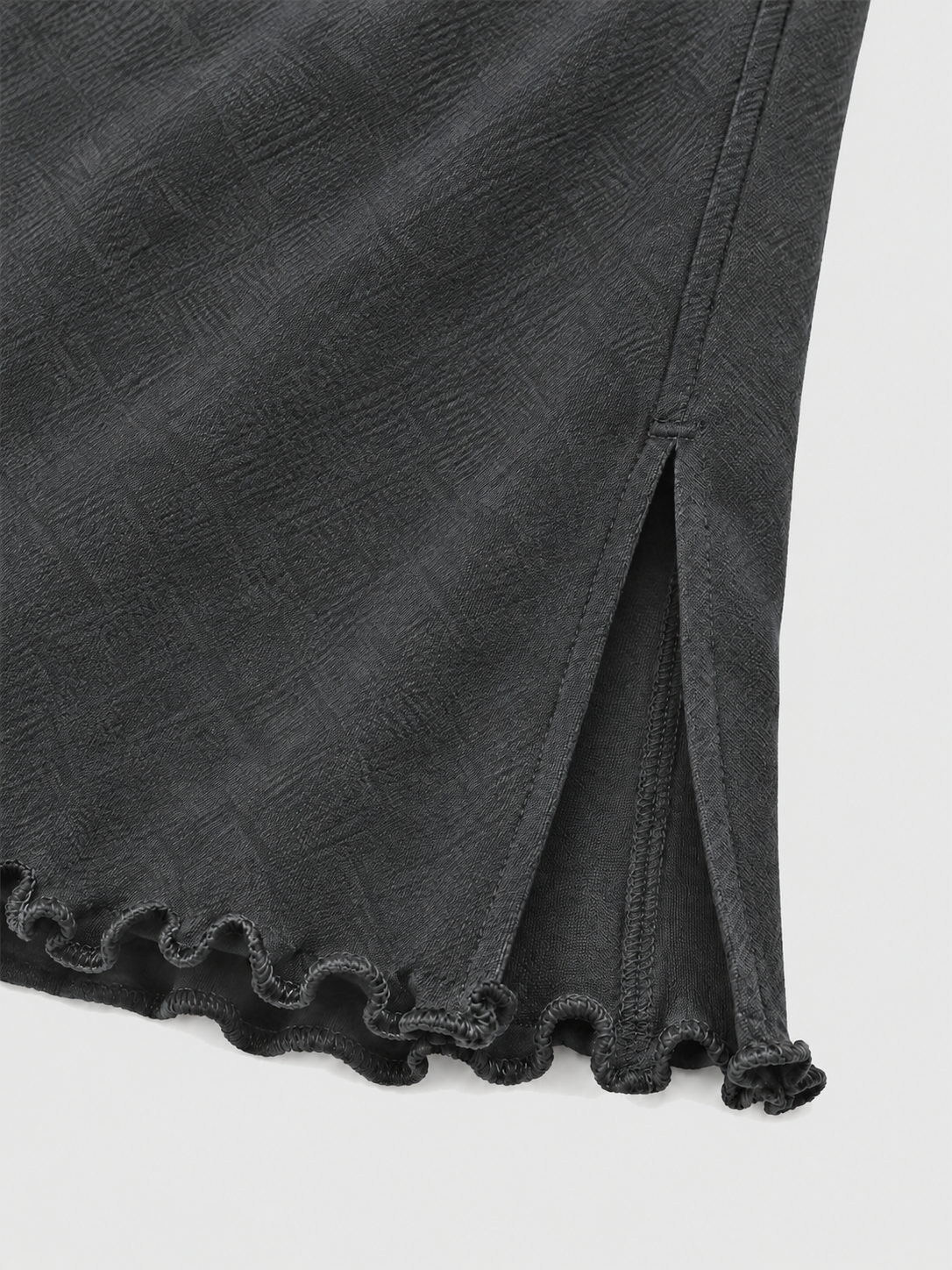 Brick Lane Ribbed Knit Flared Maxi Pants - Charcoal