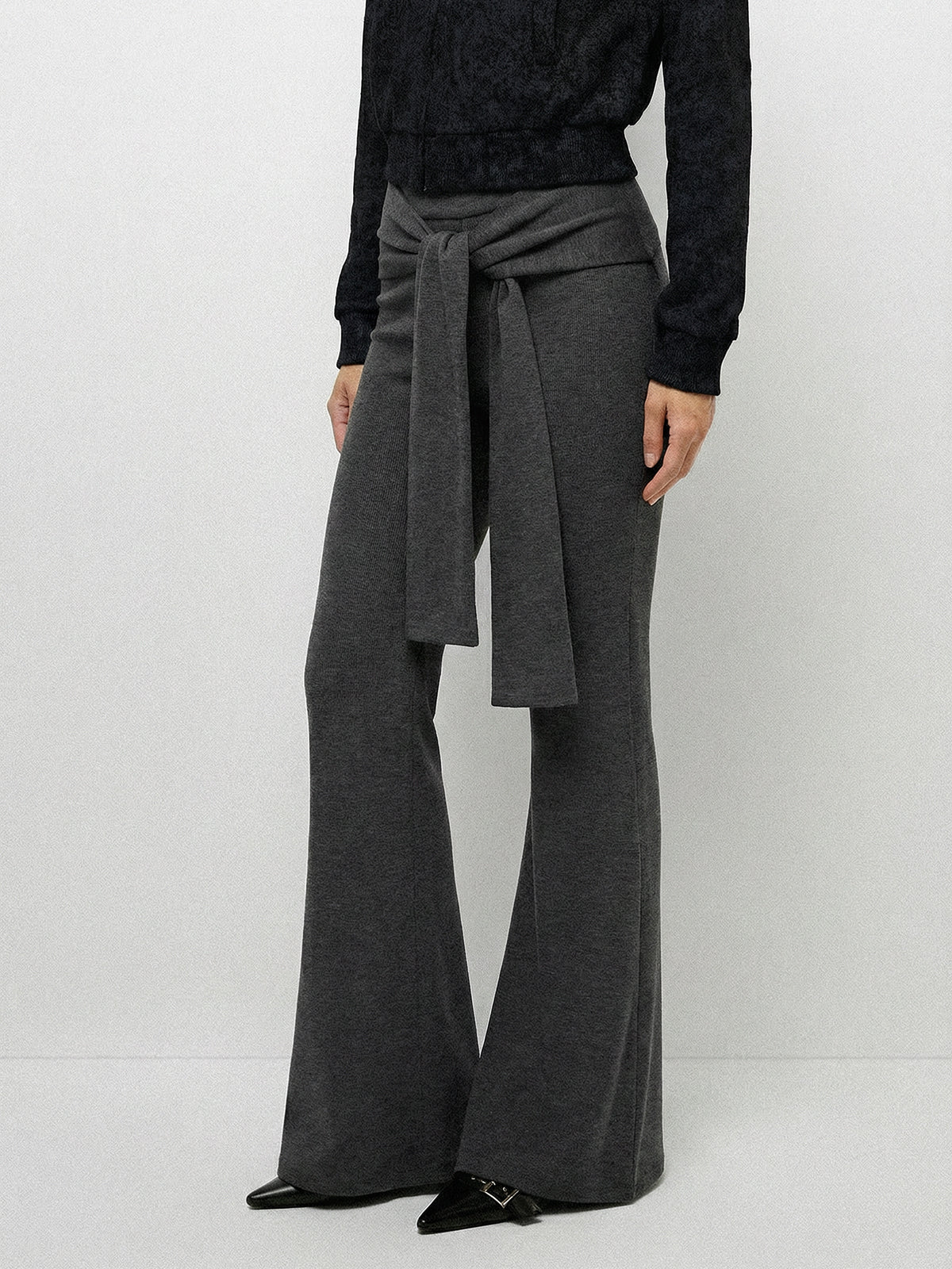 Knot Today Flare Pants – Dark Grey