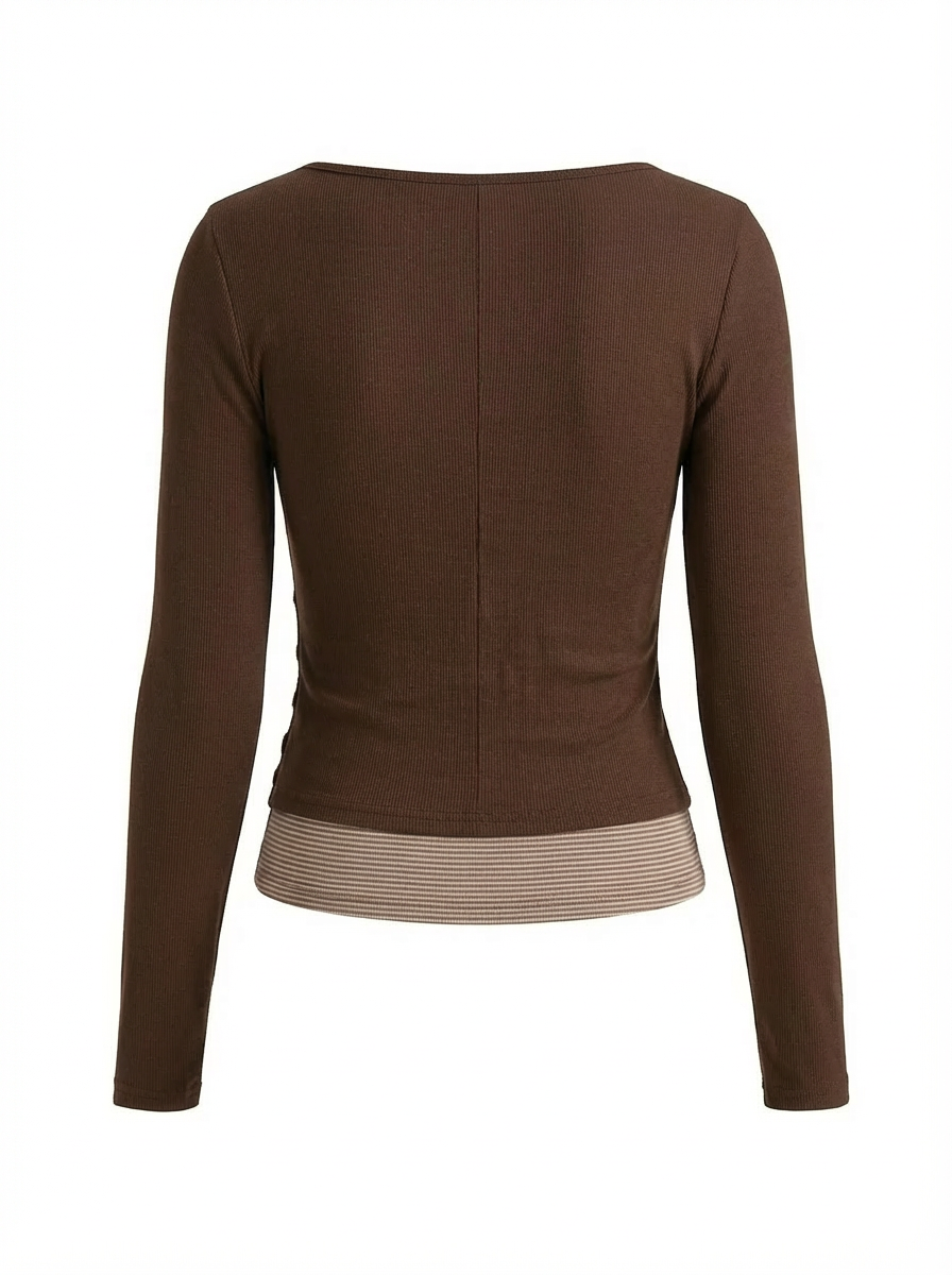 Ballet Class Sleeve Top - Coffee Brown