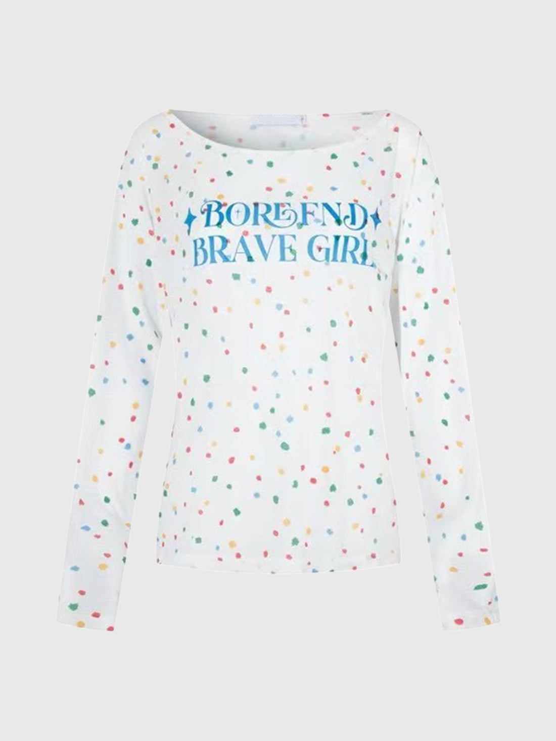 Number One Brave Girl Sleeve Top - Pearl White