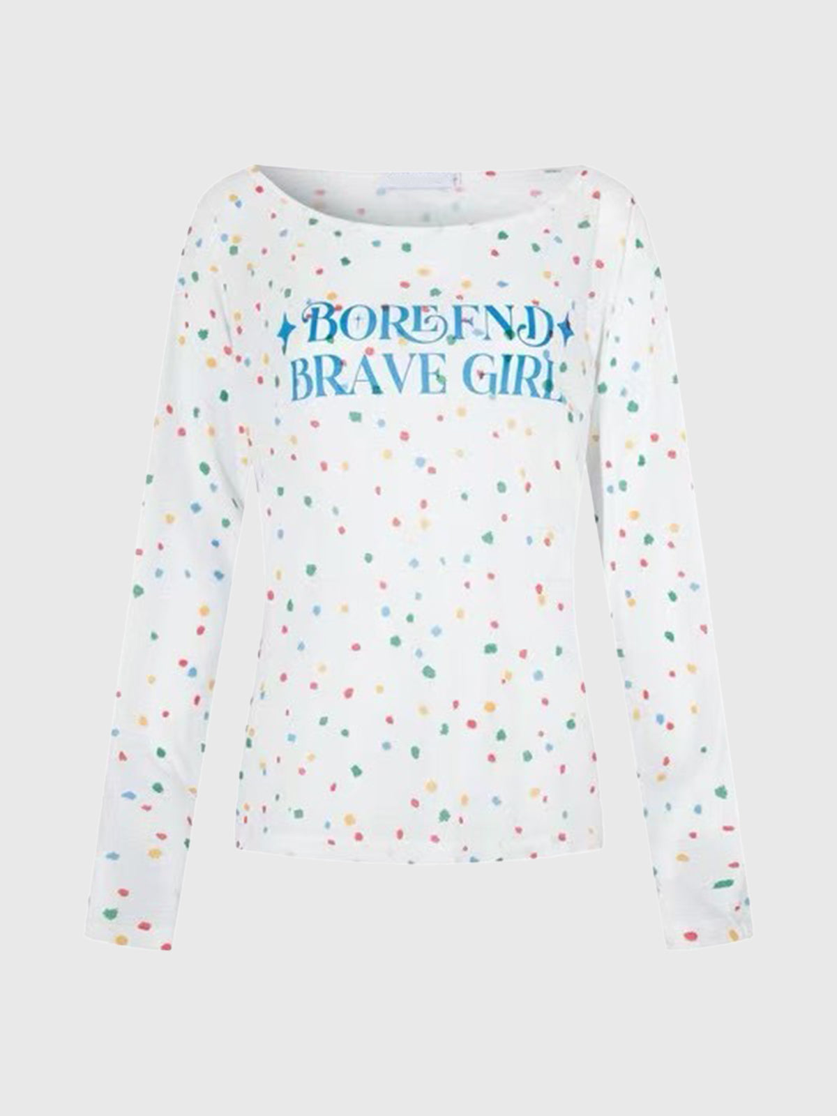 Number One Brave Girl Sleeve Top - Pearl White