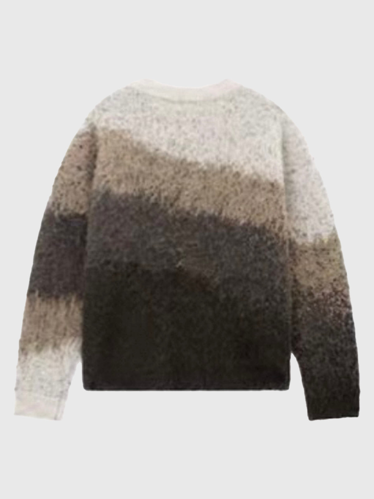 Co-ed Dorm Skimming Faux-Fur Collar Off-Shoulder Knit Top - Brown