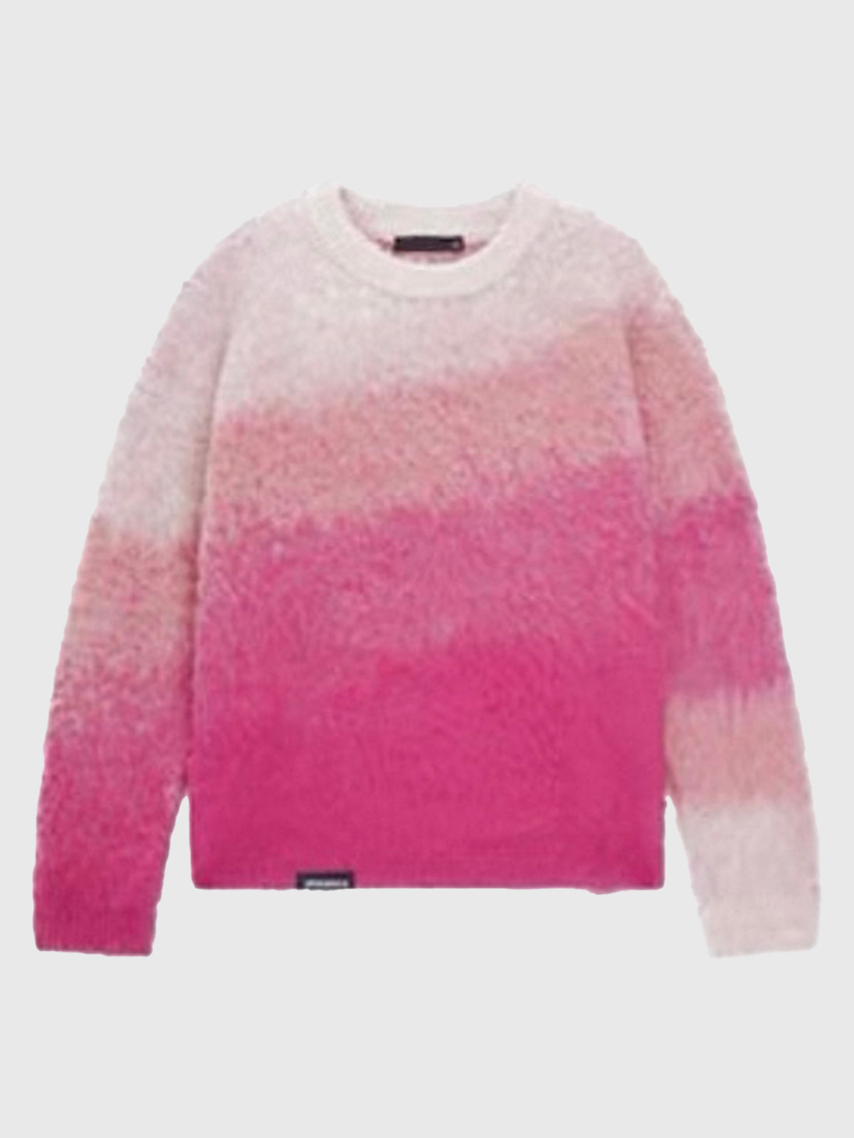 American Club Baggy Ombre Crewneck Knit Sweater - Pink