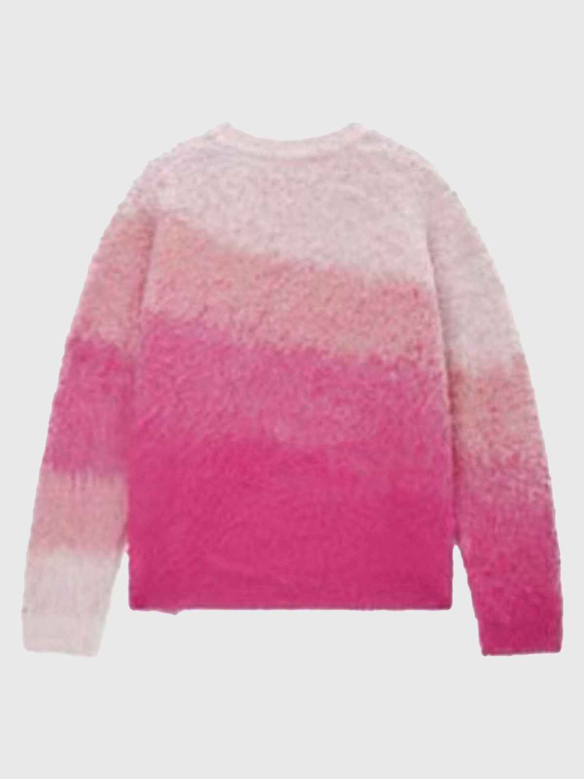 American Club Baggy Ombre Crewneck Knit Sweater - Pink