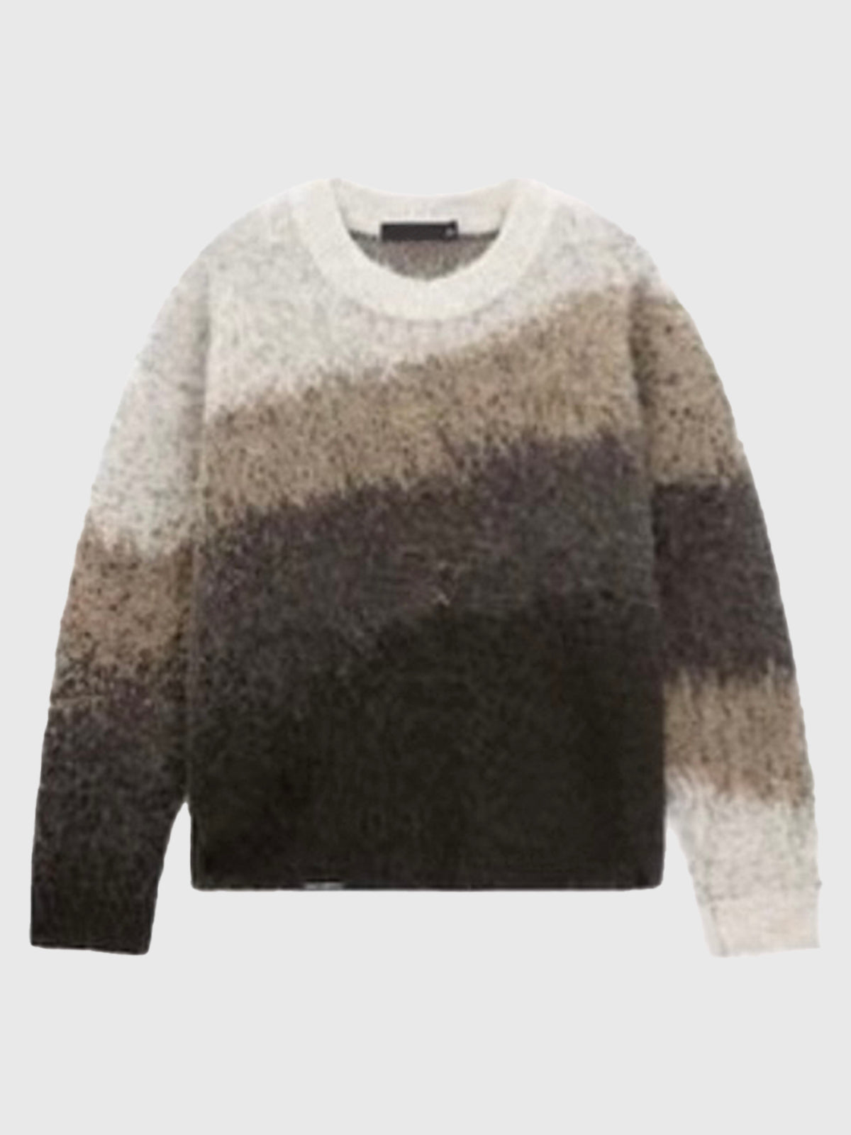Co-ed Dorm Skimming Faux-Fur Collar Off-Shoulder Knit Top - Brown