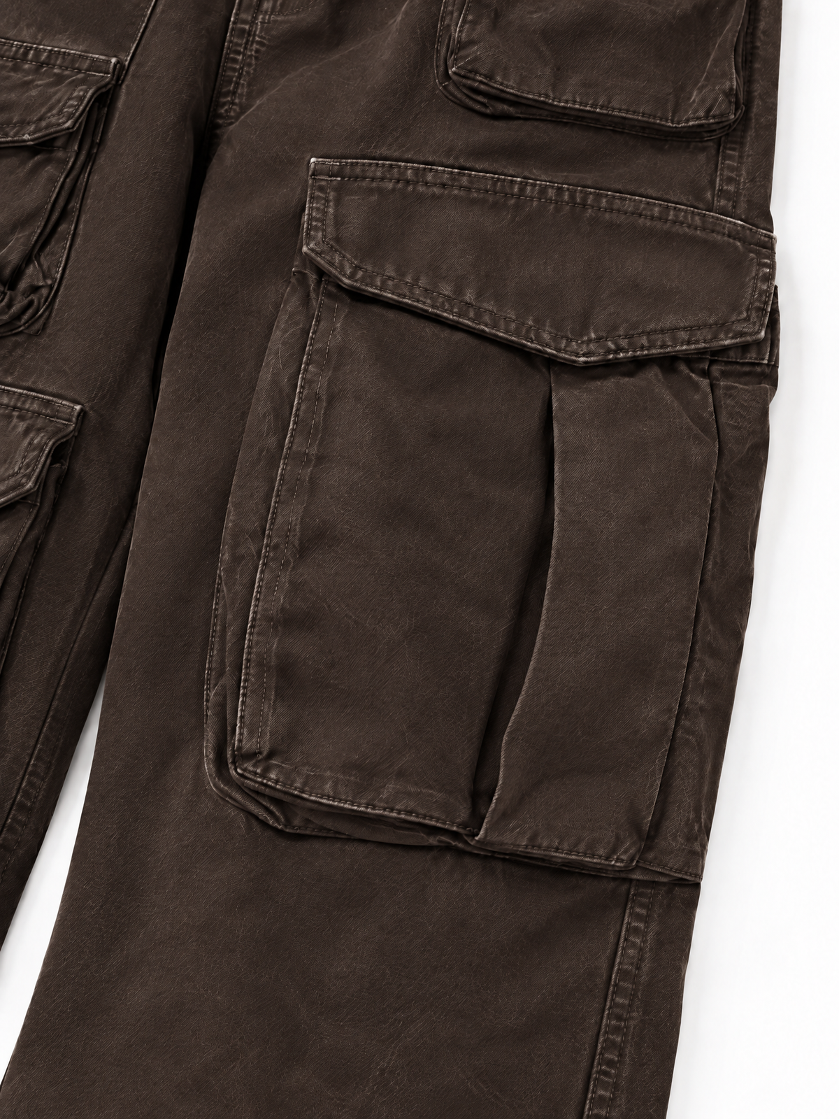 Weekday Outdoor Corduroy Utility Cargo Overalls Maxi Pants - Brown