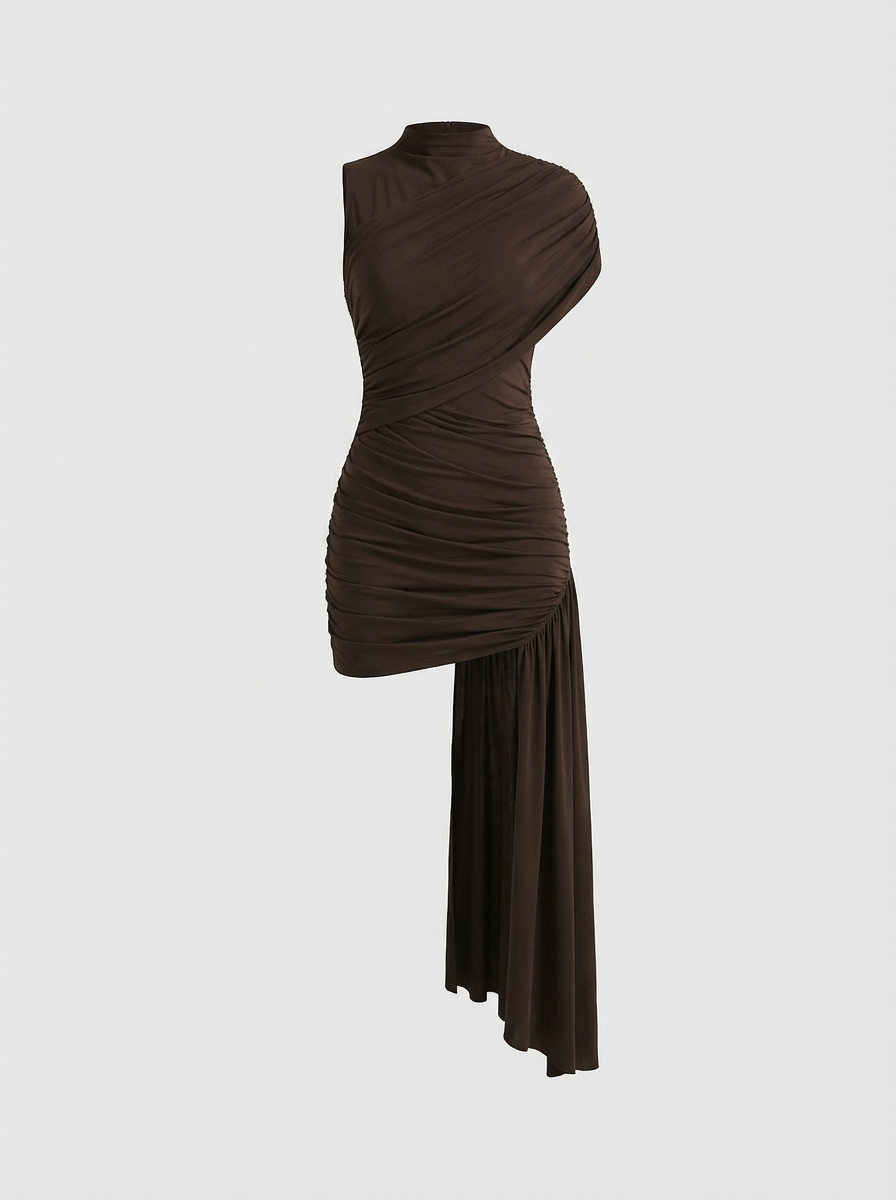 Tilt Muse Mini Dress - Rust Brown