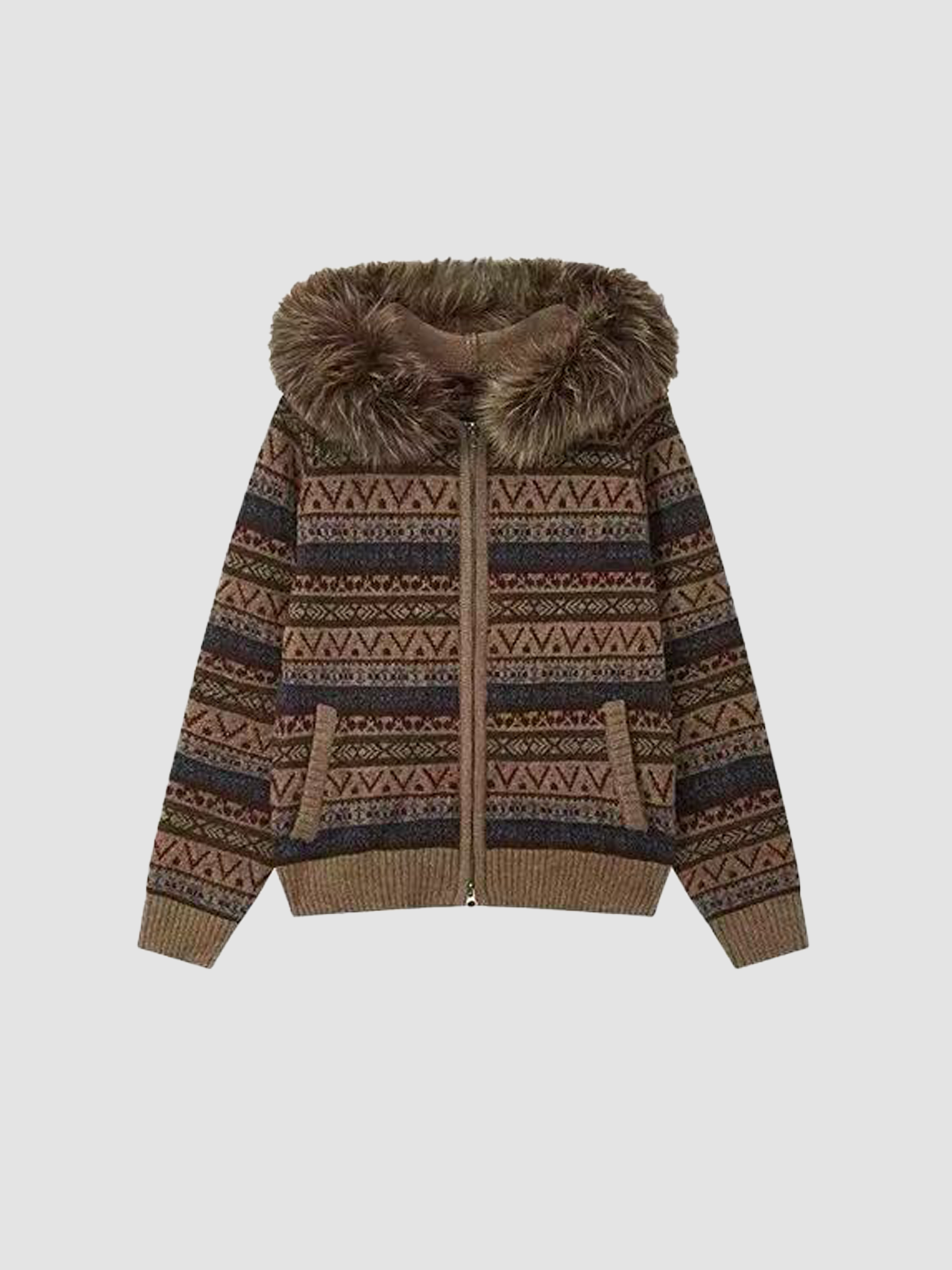 Brick Lane Multi-Pocket Distressed Utility Jacket - Brown