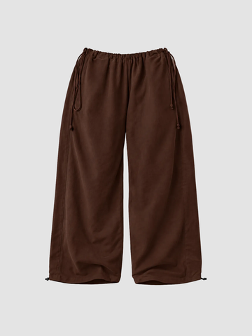 Weekday Outdoor Relaxed Wide-Leg Parachute Maxi Pants - Brown