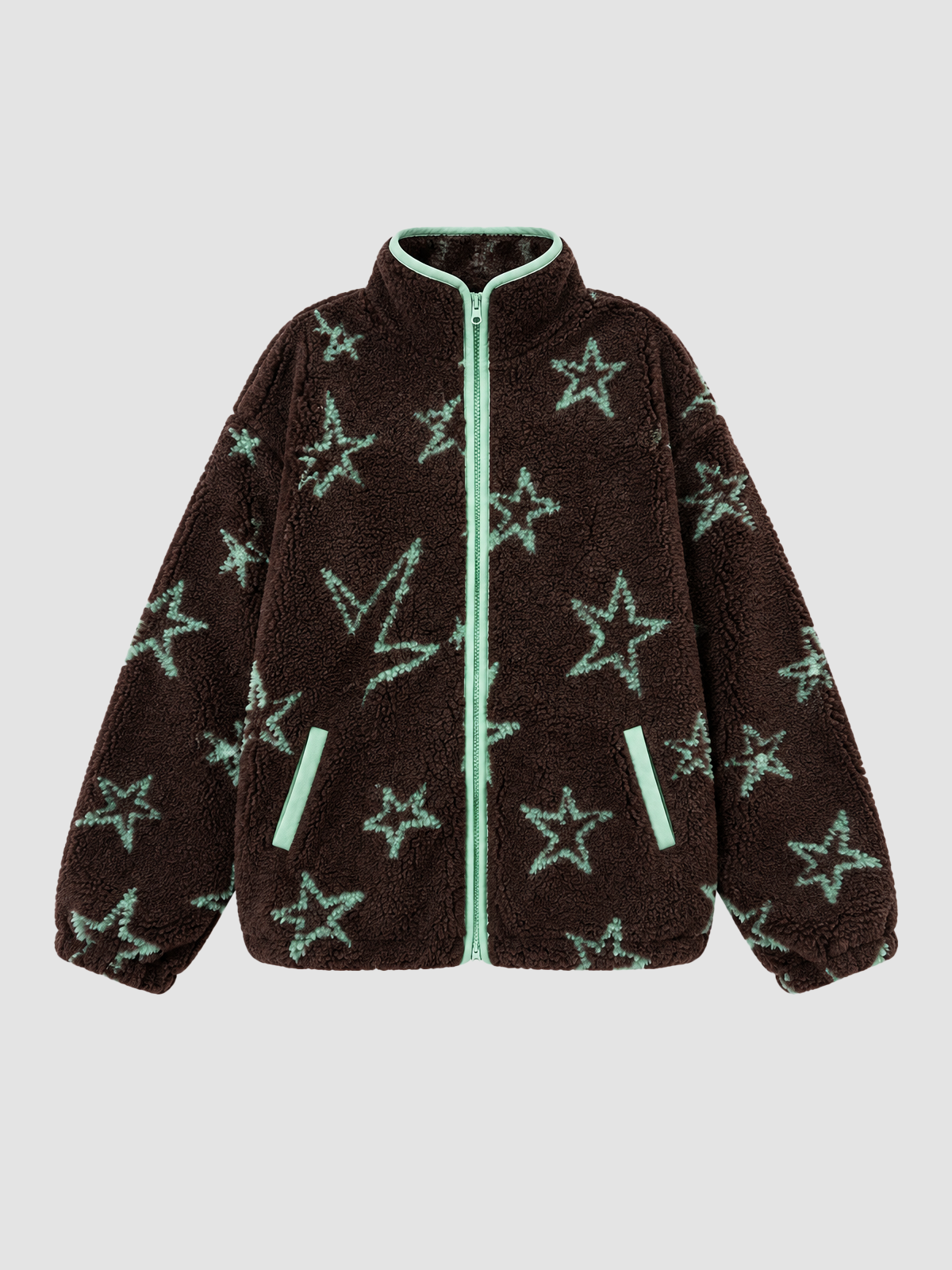 Brick Lane Leopard Print Zip-Up Hooded Jacket - Brown