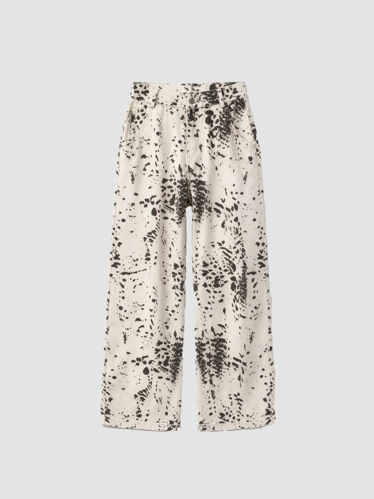 Brick Lane Wide-leg Abstract Pattern Drawstring Maxi Pants - Black/White