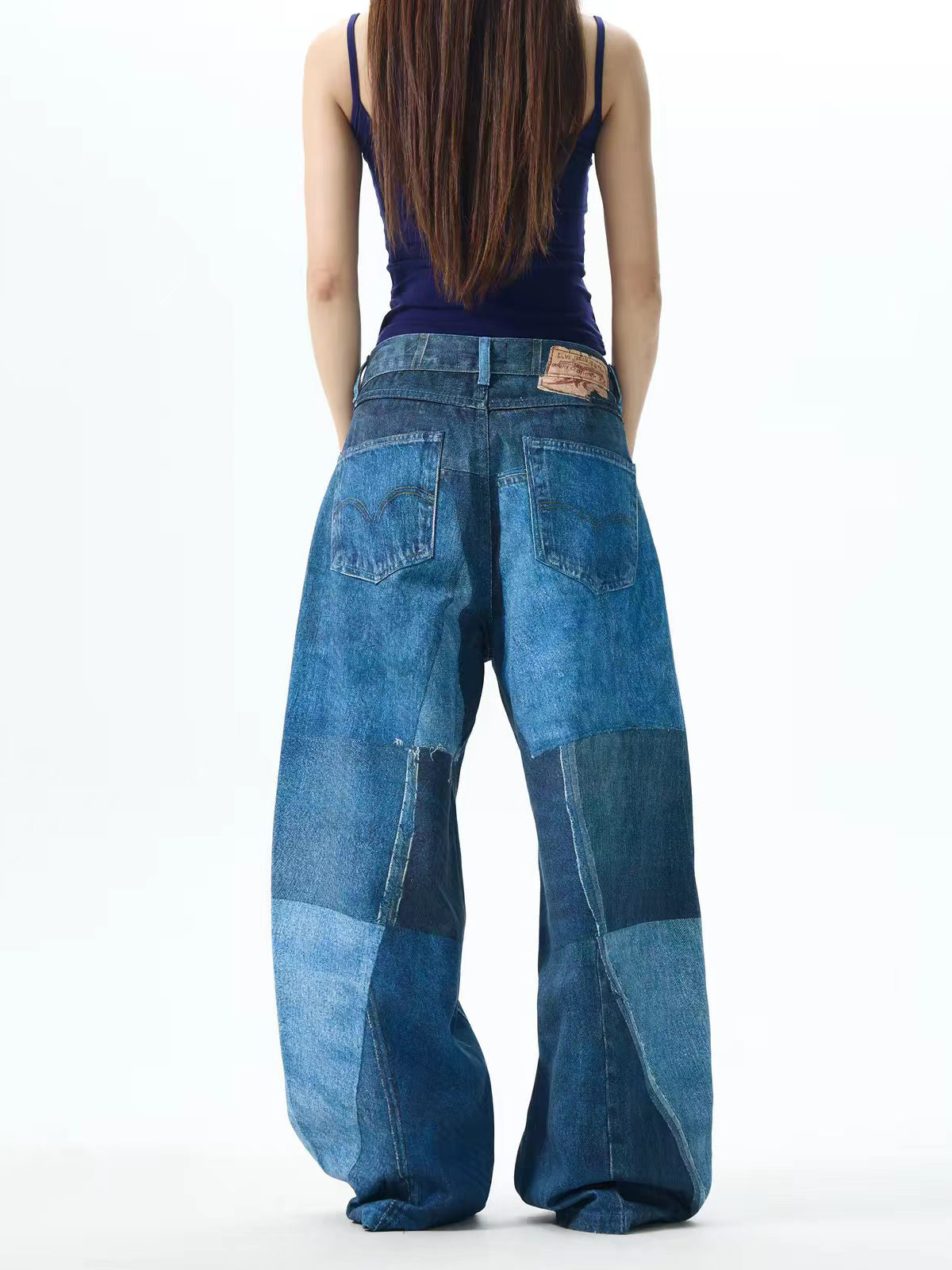 Brick Lane Wide-leg Distressed Washed Ripped Denim Maxi Pants - Blue