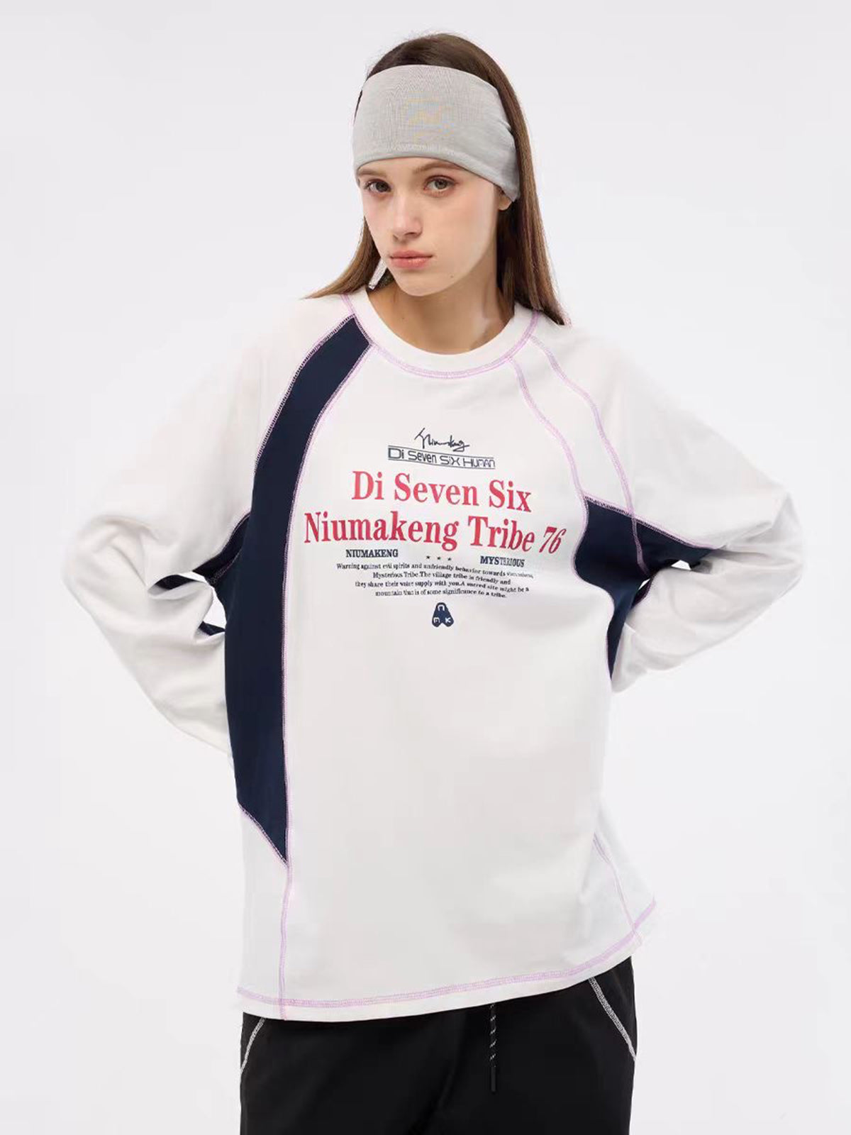 Practice Break Sleeve Top – Cream Blue