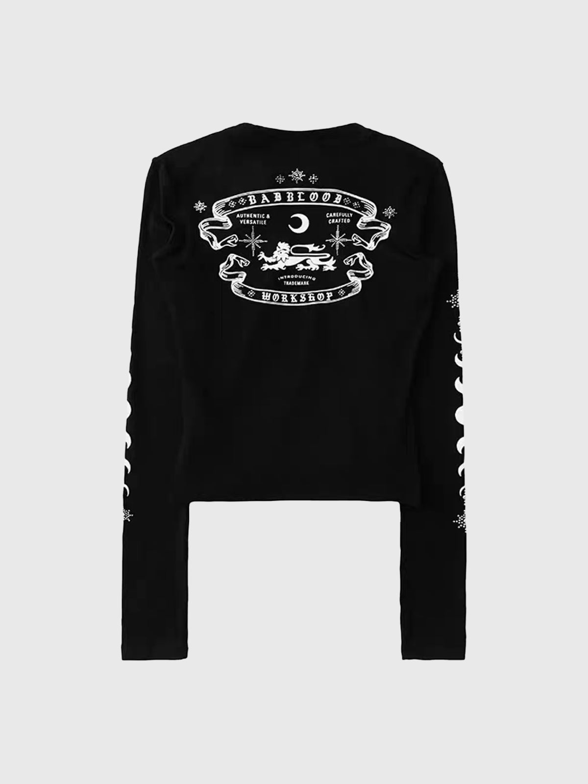 American Club Skimming Boat Neck Long Sleeve Top - Black