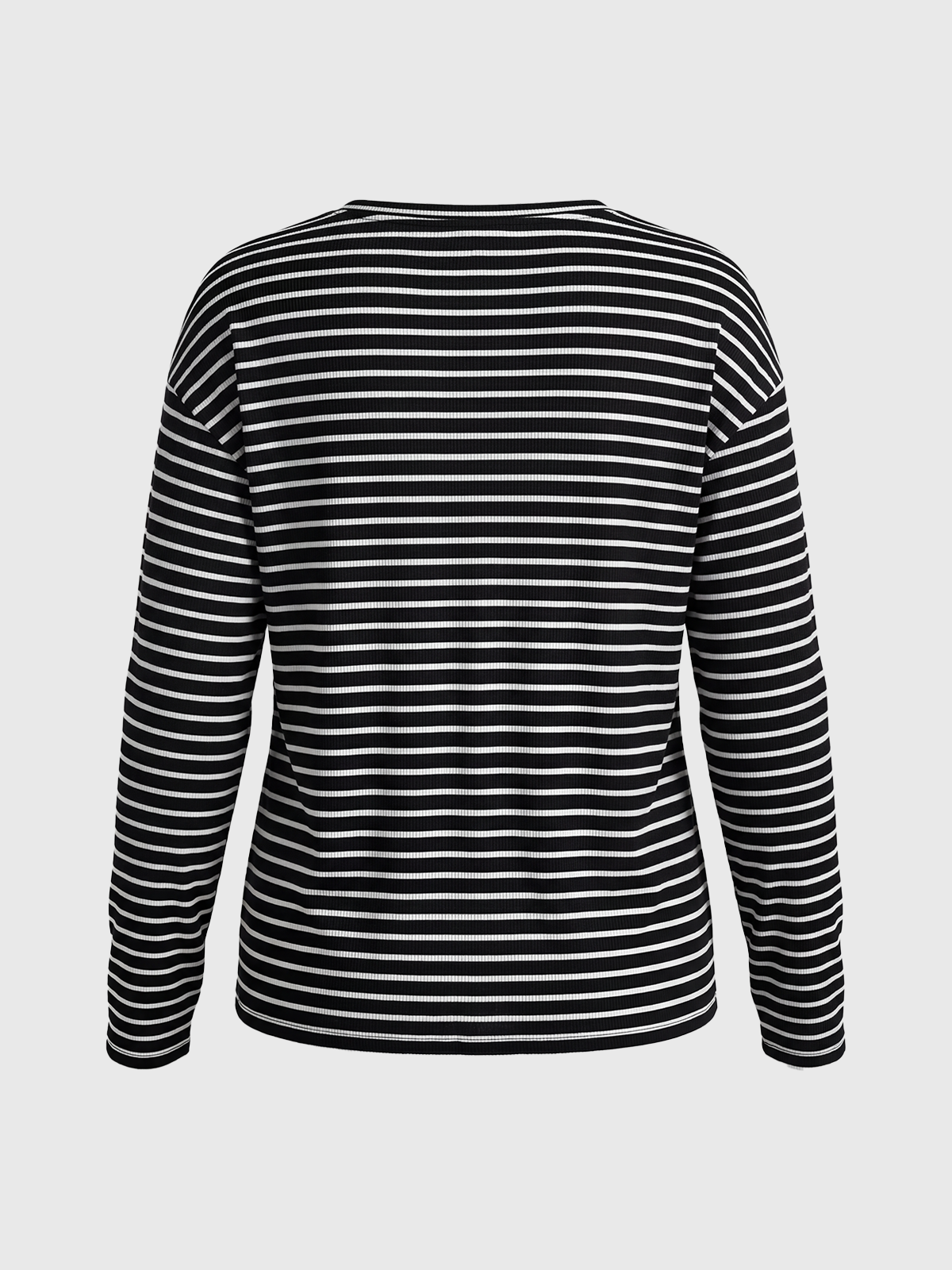 Dolled Office Baggy Stripe Long Sleeve Top - Black/White