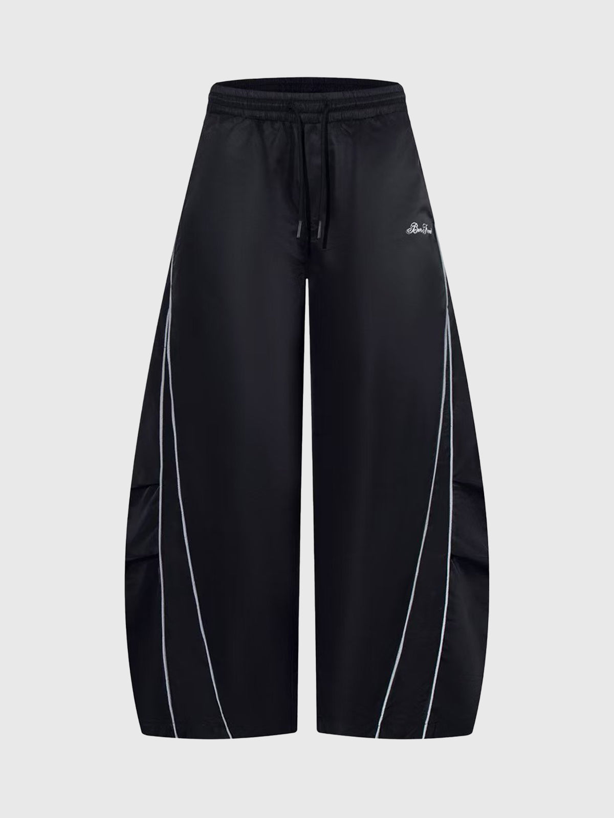 Quiet Pace Brrel Pants – Ivory Black