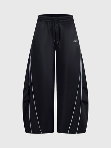 Quiet Pace Brrel Pants – Ivory Black