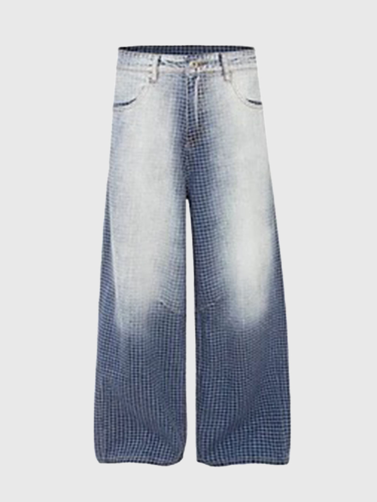 Double Take Straight Jeans – Blue Fade Check