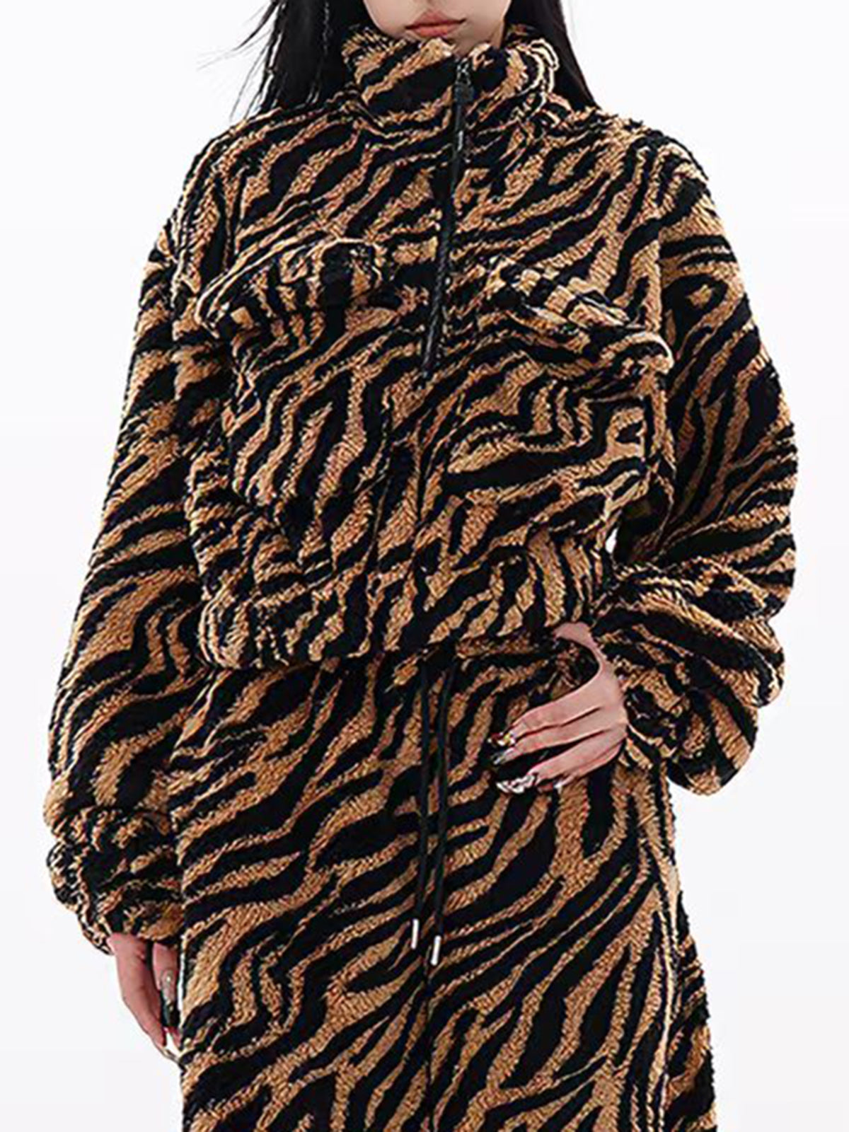 Brick Lane Leopard Print Cropped Knit Shrug Sweater - Brown