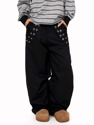 Weekday Outdoor Wide-leg Drawstring Minimalist Track Maxi Pants - Black