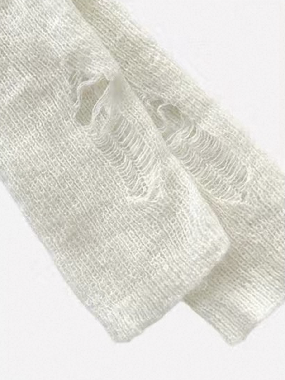 American Club Skimming Contrast Trim Ribbed Long Sleeve Top - White