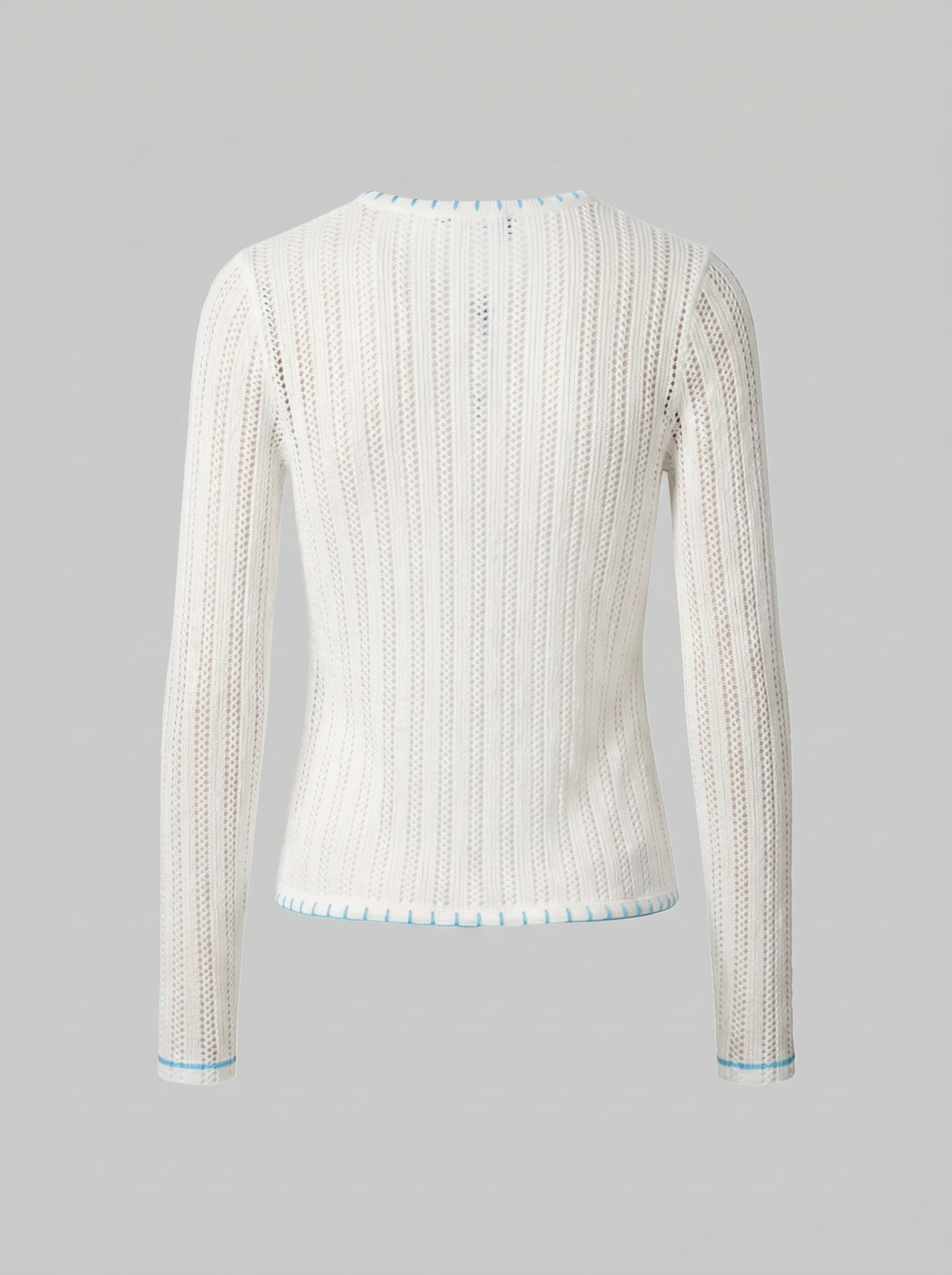 Brick Lane Lace Trim Crochet Knit Cardigan - White