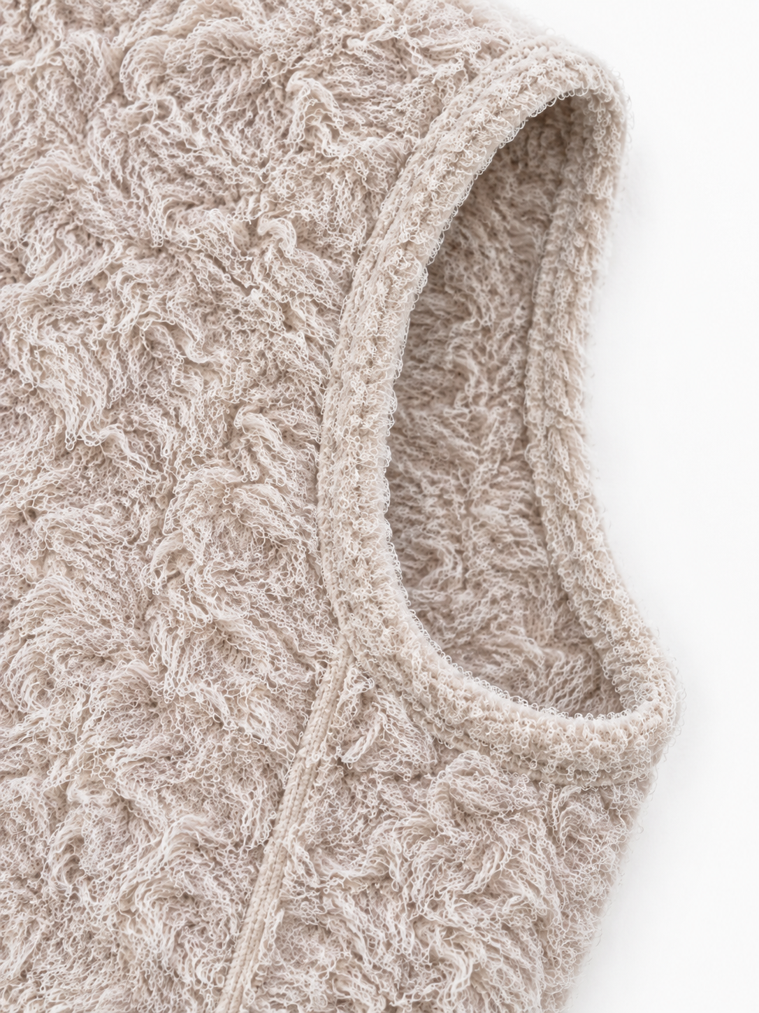 Brick Lane Textured Boucle Button-Front Knit Vest - Oatmeal