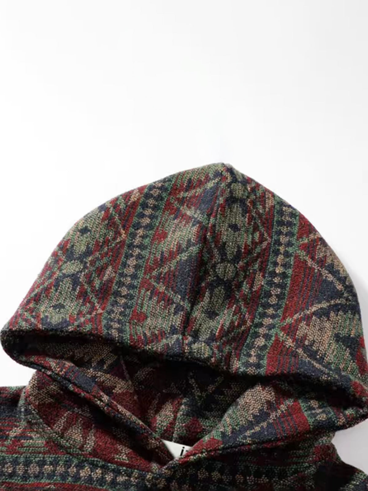 Weekday Outdoor Baggy Tribal Pattern Hooded Fleece Jacket - Brown