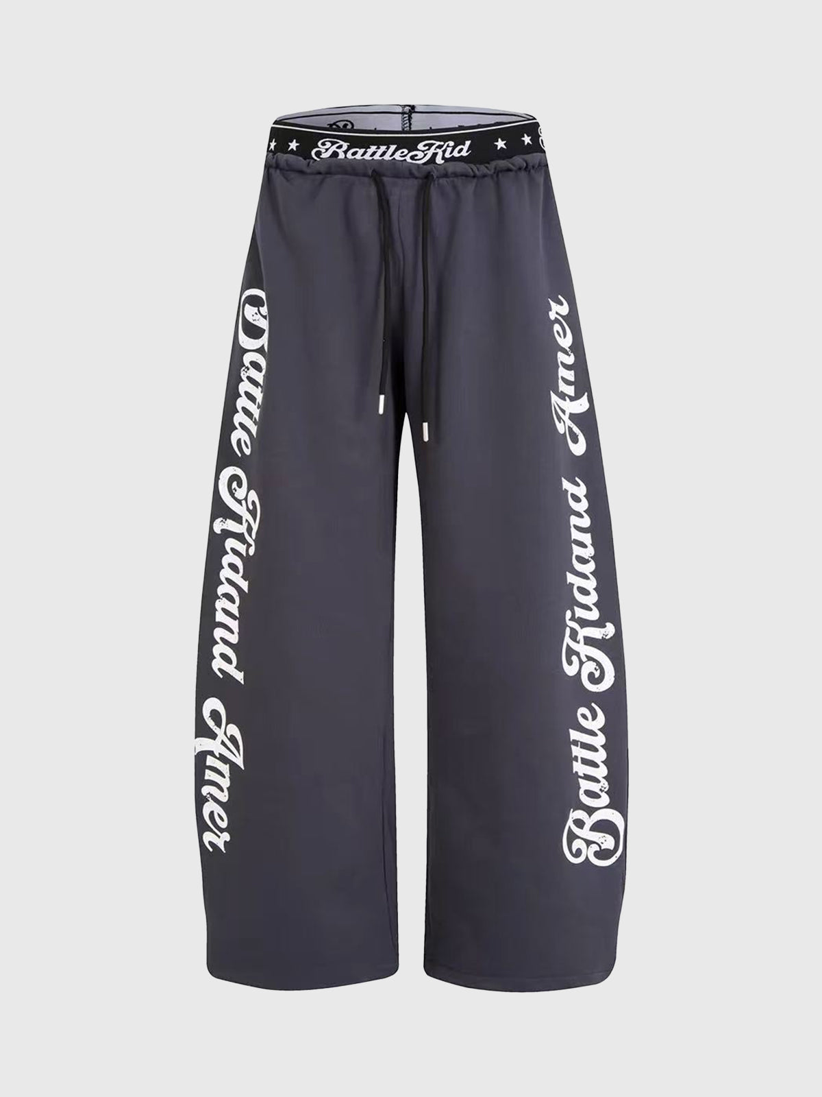 Co-ed Dorm Wide-leg Vintage Washed Denim Maxi Pants - Blue
