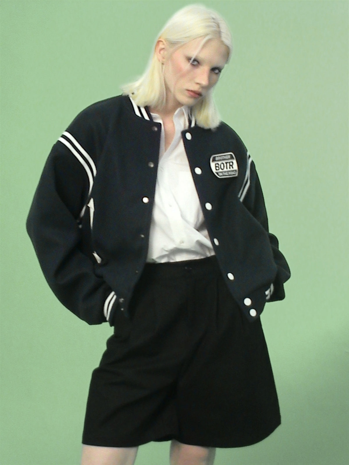Subtle Squad Varsity Jacket - Deep Navy