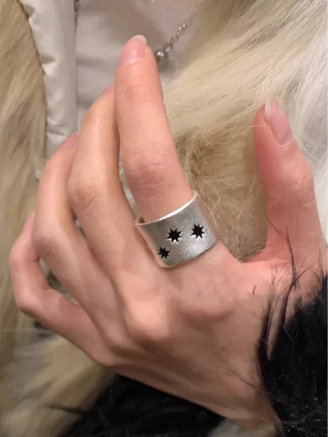Brick Lane Minimalist Liquid Lava Textured Ring - Silver