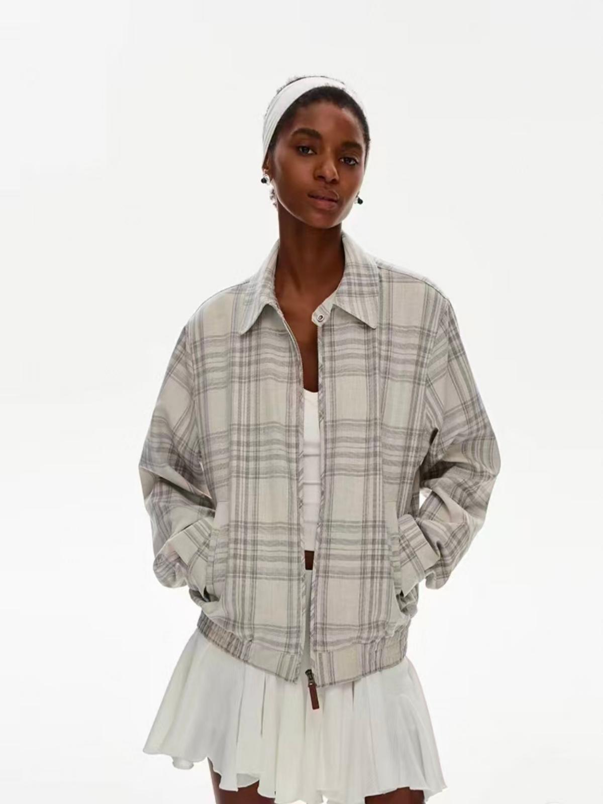 Weekday Outdoor Multi-Pocket Utility Zip-Up Jacket - Light Grey
