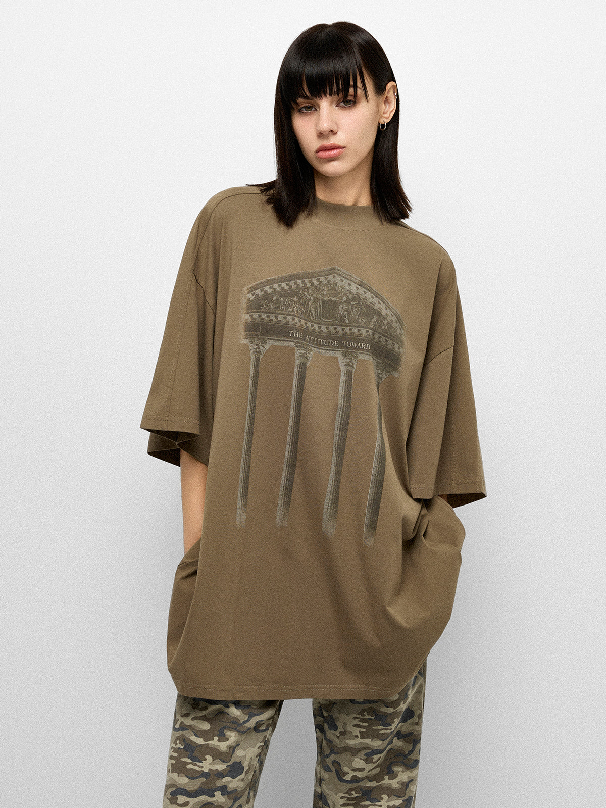 Roman Forum Mark Tee -  Olive Stone