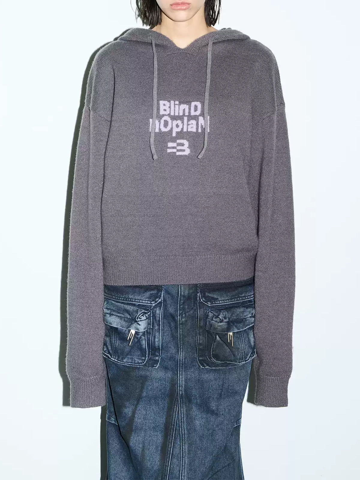 Brick Lane Graphic Print Crewneck Long Sleeve Sweatshirt - Grey