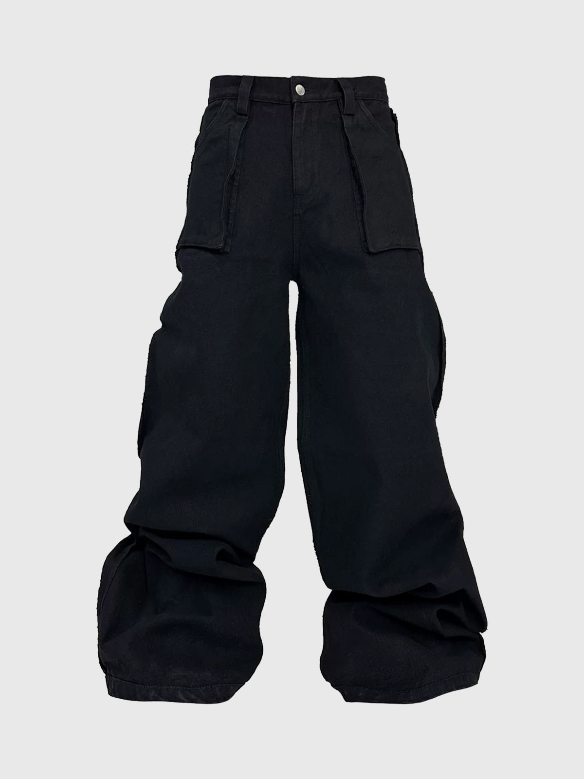 Weekday Outdoor Wide-leg Multi-Pocket Cargo Maxi Pants - Black