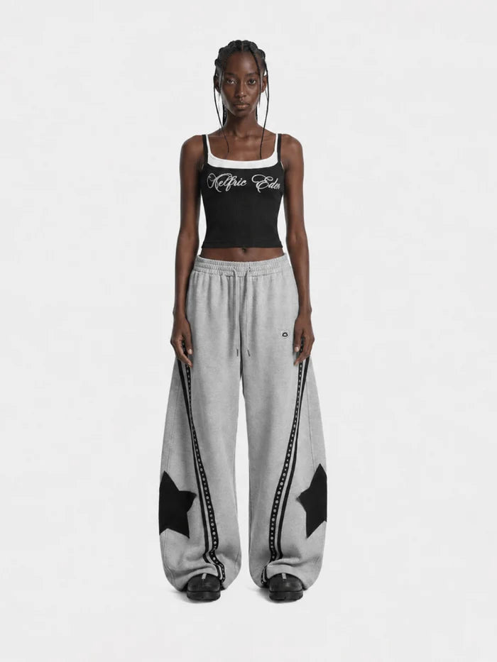 Weekday Outdoor Baggy Contrast Panel Track Maxi Pants - Grey
