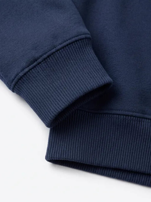 American Club Baggy Half-Zip Fleece Sweatshirt - Blue