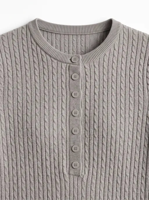Co-ed Dorm Skimming Ribbed Knit Cardigan Sweater - Grey